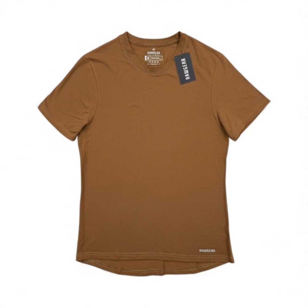 RAWGEAR Shirt Mens Medium Brown Crew‎ Neck Short Sleeve T-Shirt Athletic Casual